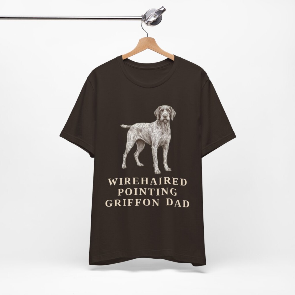 Wirehaired Pointing Griffon Dad Shirt, Vintage Dog Sketch Tee, Dog Dad Gift