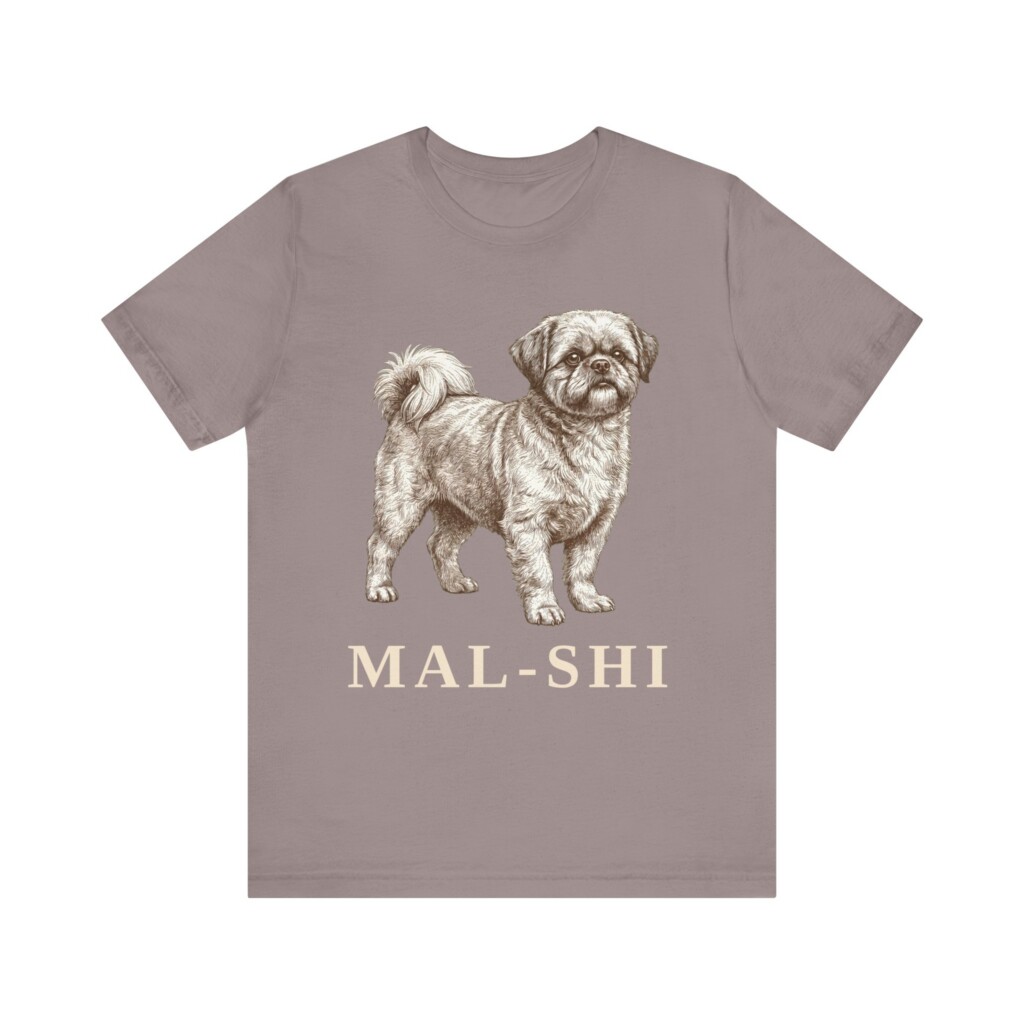 Mal-Shi Shirt, Vintage Dog Sketch Tee, Dog Lover Gift