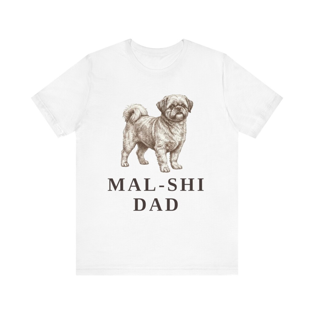 Mal-Shi Dad Shirt, Vintage Dog Sketch Tee, Dog Dad Gift
