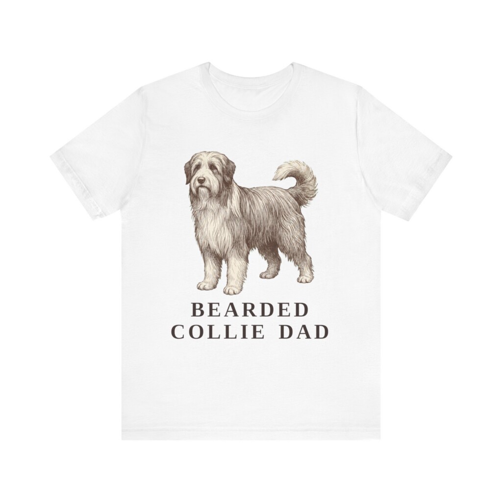 Bearded Collie Dad Shirt, Vintage Dog Sketch Tee, Dog Dad Gift