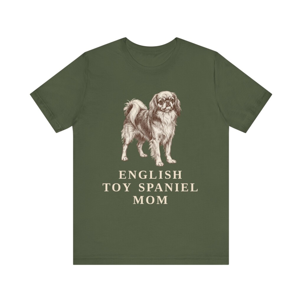 English Toy Spaniel Mom Shirt, Vintage Dog Sketch Tee, Dog Mom Gift