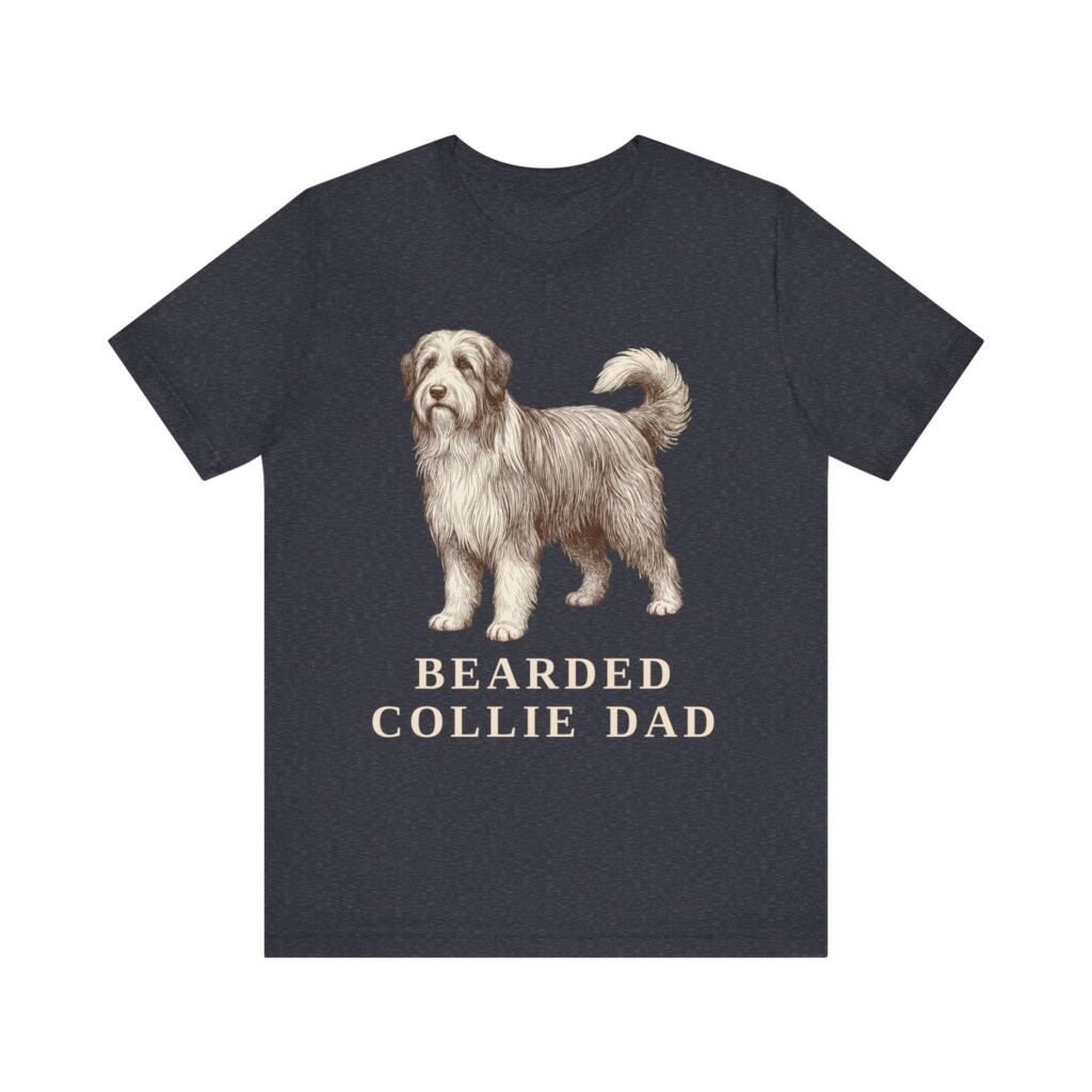 Bearded Collie Dad Shirt, Vintage Dog Sketch Tee, Dog Dad Gift