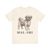 Mal-Shi Shirt, Vintage Dog Sketch Tee, Dog Lover Gift