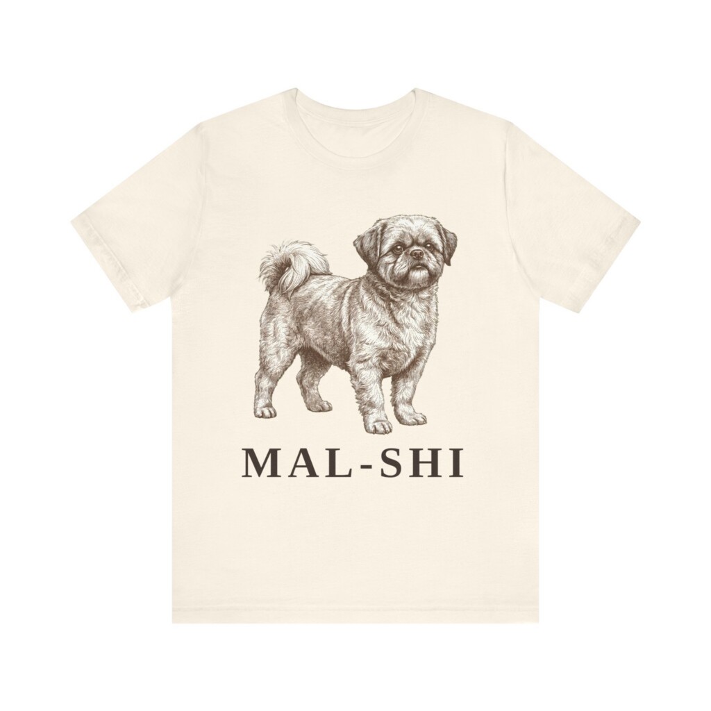 Mal-Shi Shirt, Vintage Dog Sketch Tee, Dog Lover Gift
