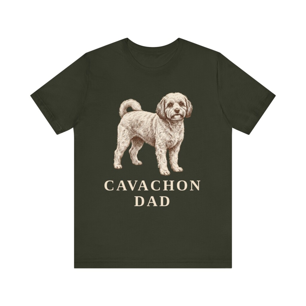 Cavachon Dad Shirt, Vintage Dog Sketch Tee, Dog Dad Gift