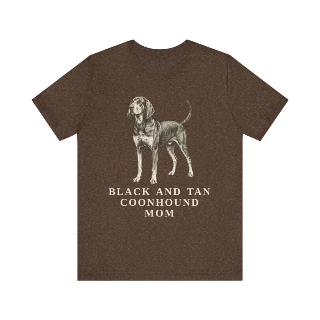 Black and Tan Coonhound Mom Shirt, Vintage Dog Sketch Tee, Dog Mom Gift