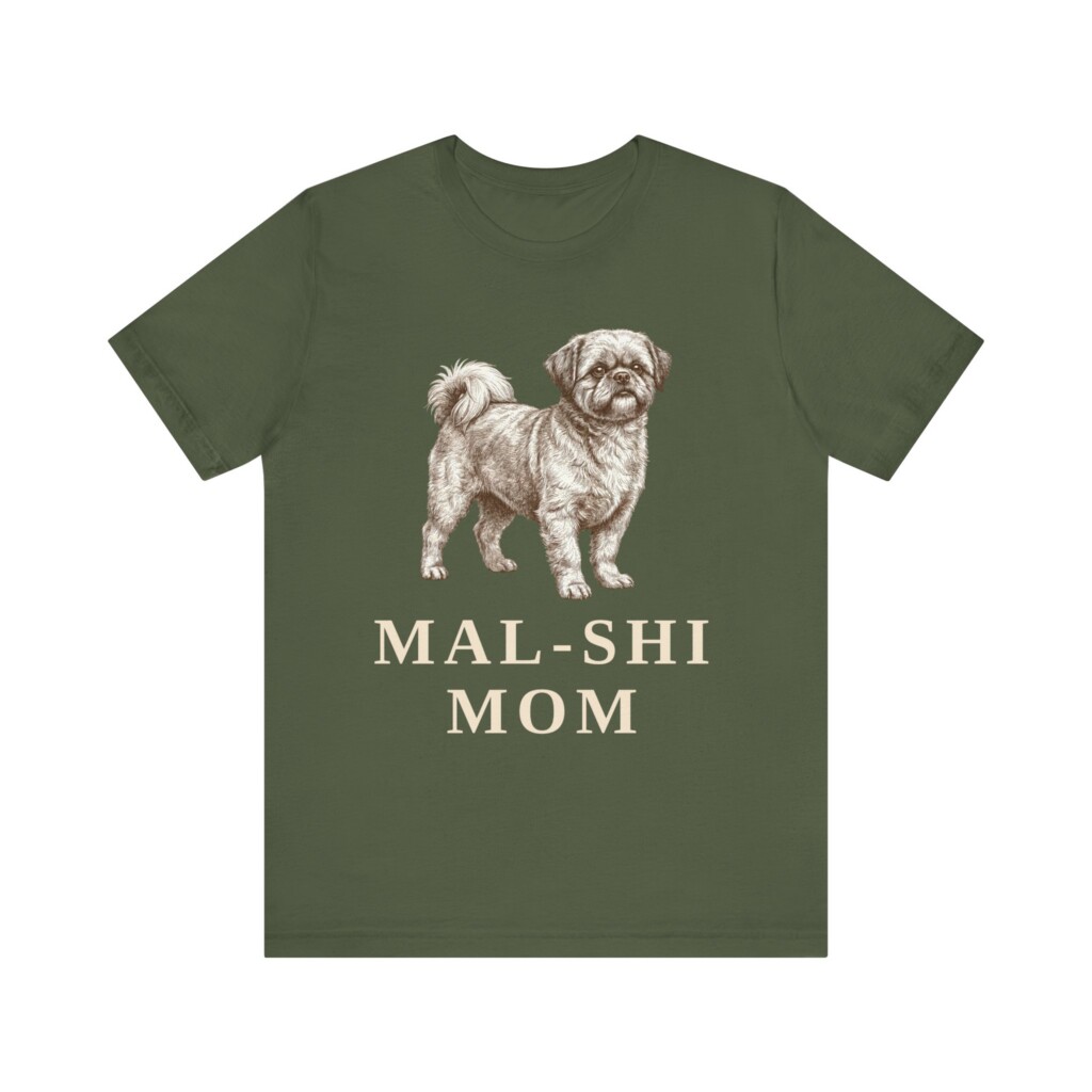 Mal-Shi Mom Shirt, Vintage Dog Sketch Tee, Dog Mom Gift