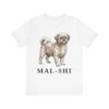 Mal-Shi Shirt, Vintage Dog Sketch Tee, Dog Lover Gift