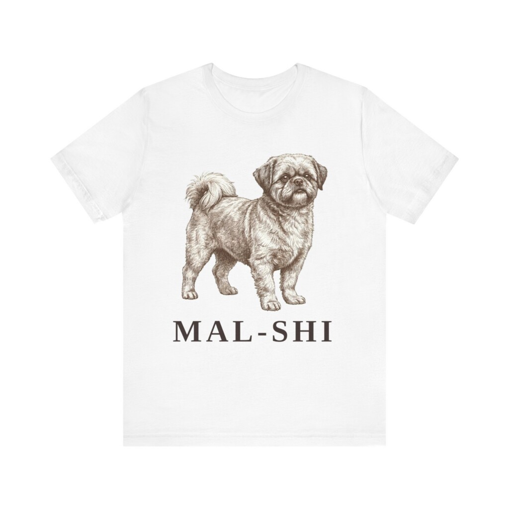 Mal-Shi Shirt, Vintage Dog Sketch Tee, Dog Lover Gift
