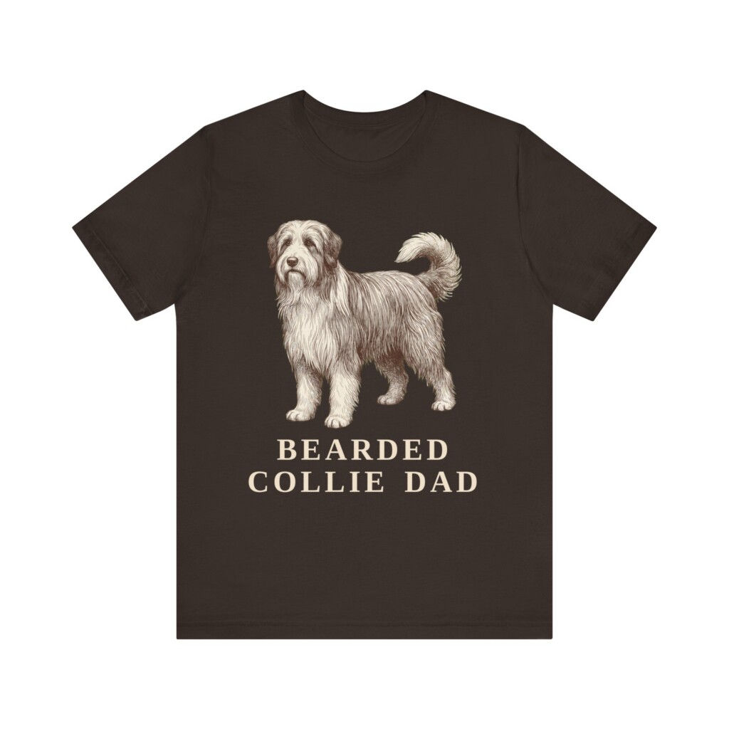 Bearded Collie Dad Shirt, Vintage Dog Sketch Tee, Dog Dad Gift