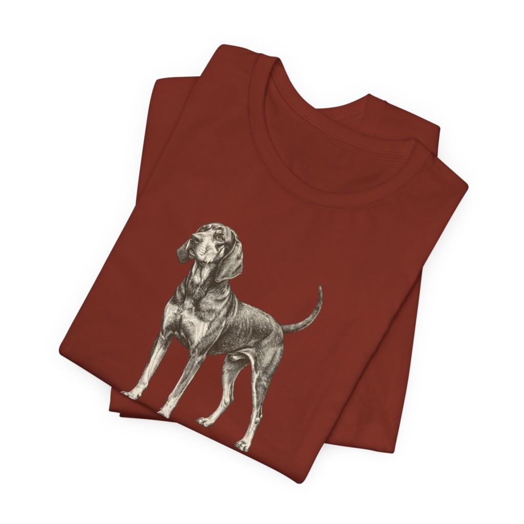 Black and Tan Coonhound Latin Shirt, Vintage Dog Sketch Tee, Dog Latin Gift