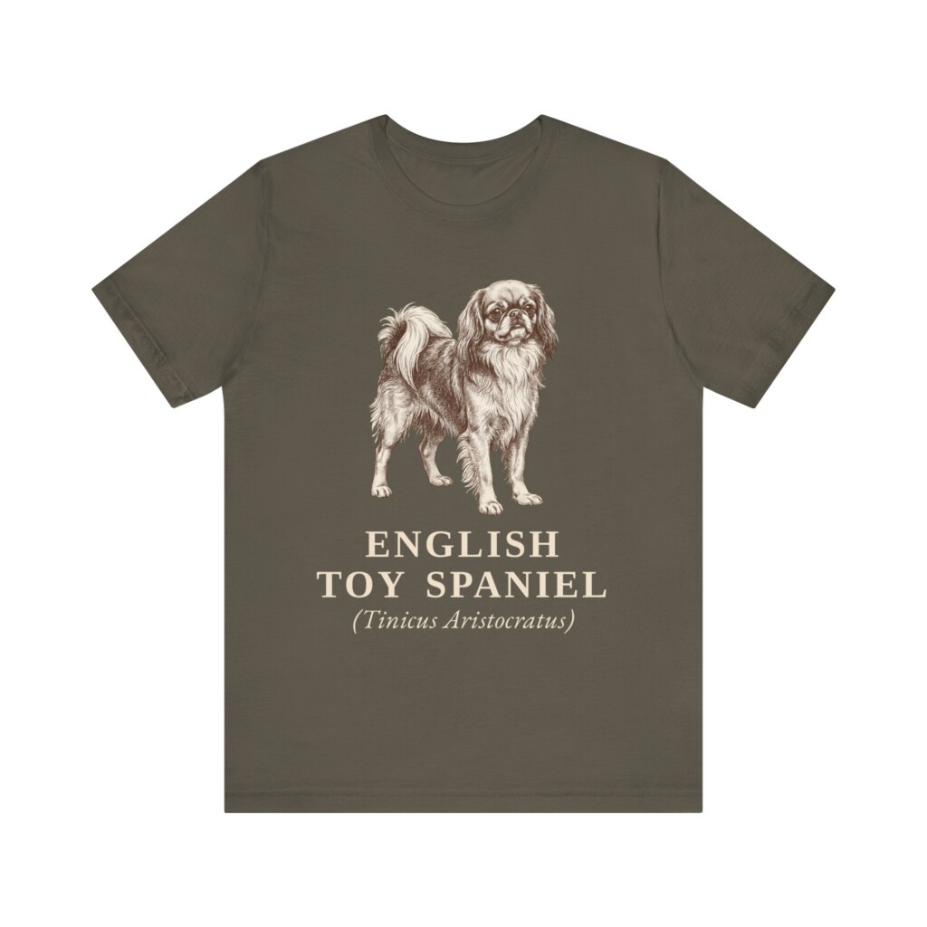 English Toy Spaniel Latin Shirt, Vintage Dog Sketch Tee, Dog Latin Gift