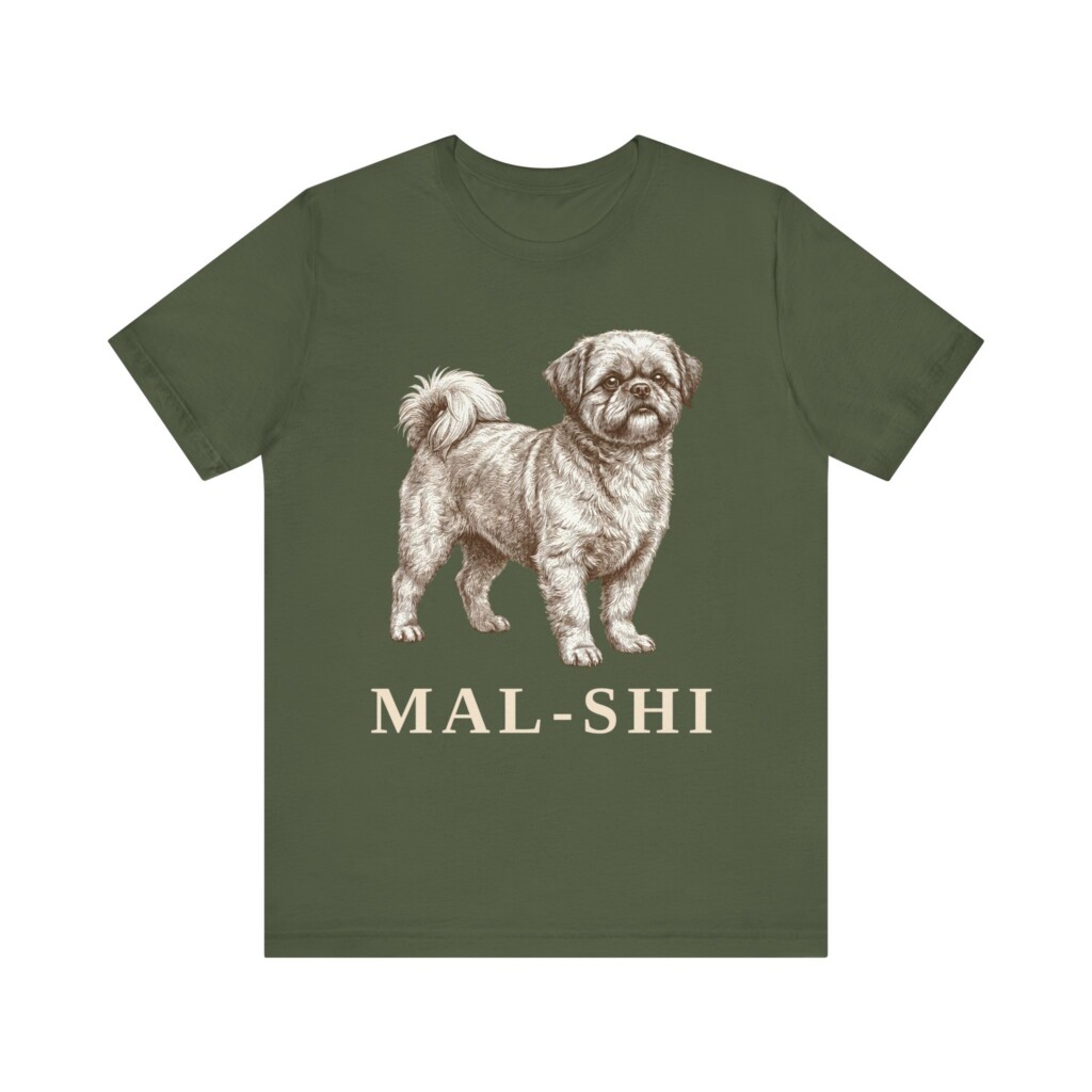 Mal-Shi Shirt, Vintage Dog Sketch Tee, Dog Lover Gift