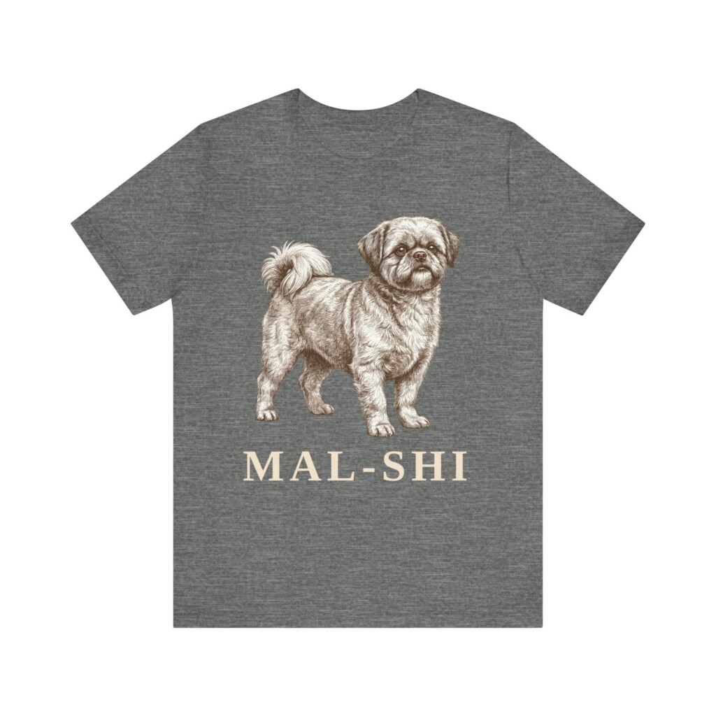 Mal-Shi Shirt, Vintage Dog Sketch Tee, Dog Lover Gift