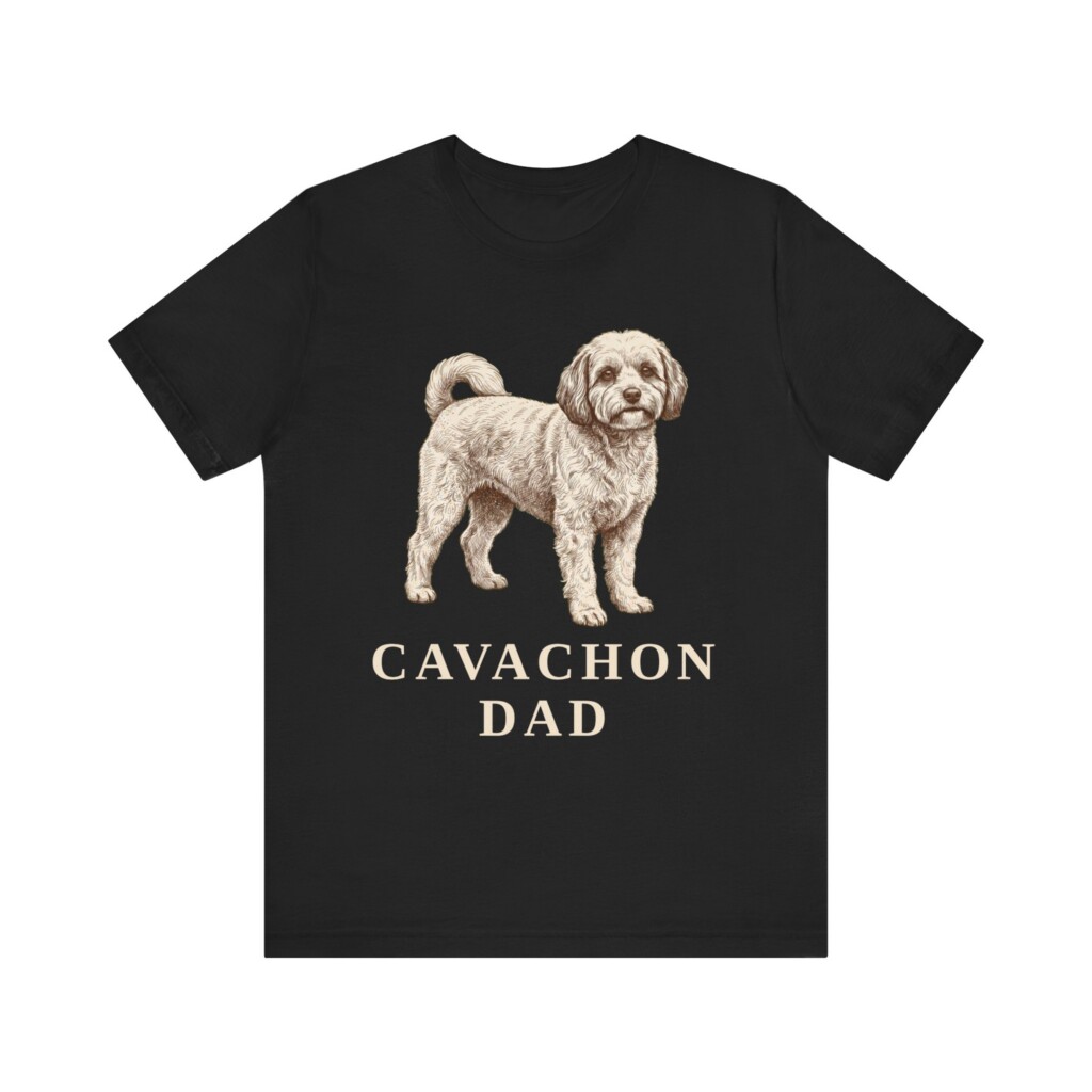 Cavachon Dad Shirt, Vintage Dog Sketch Tee, Dog Dad Gift
