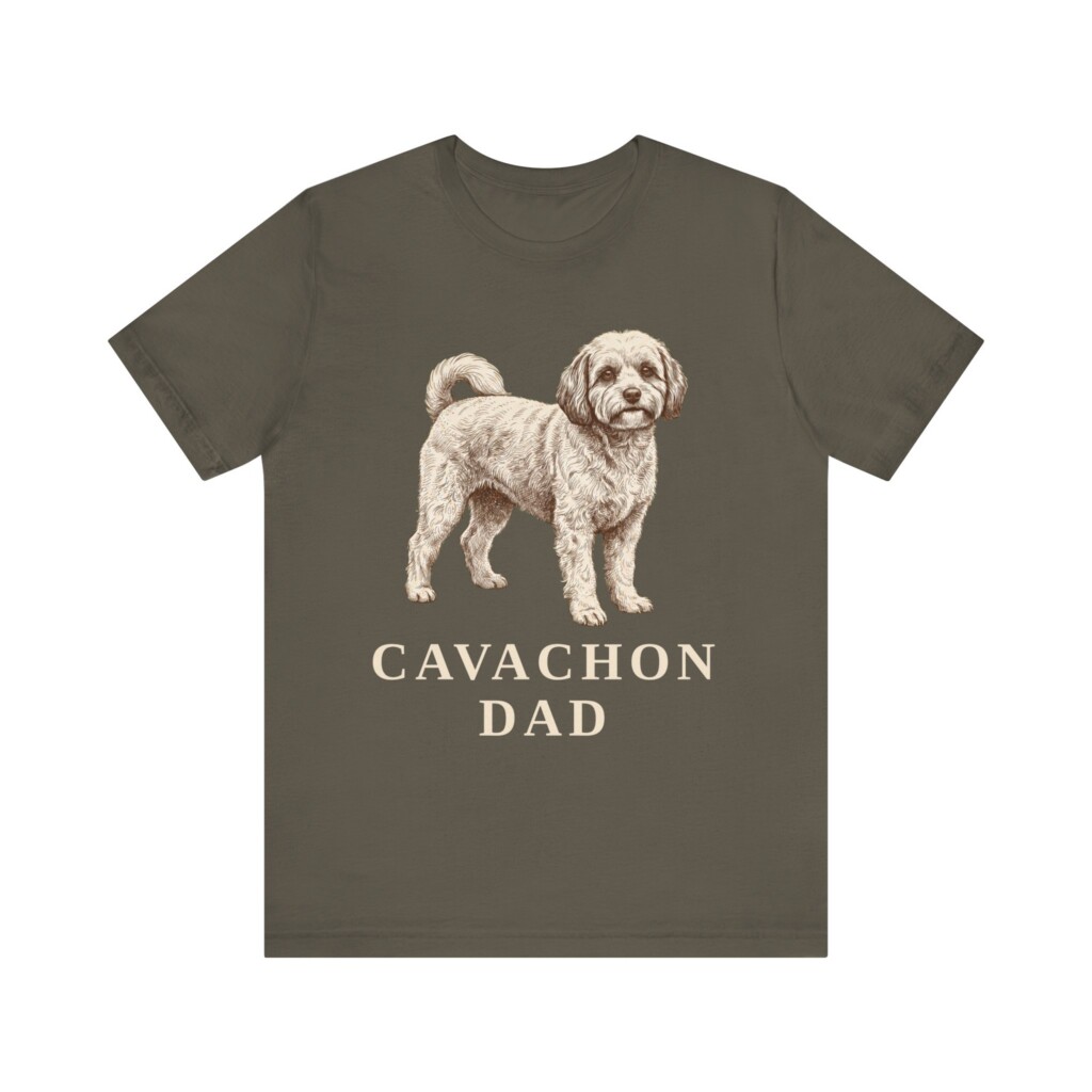 Cavachon Dad Shirt, Vintage Dog Sketch Tee, Dog Dad Gift