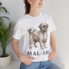 Mal-Shi Shirt, Vintage Dog Sketch Tee, Dog Lover Gift