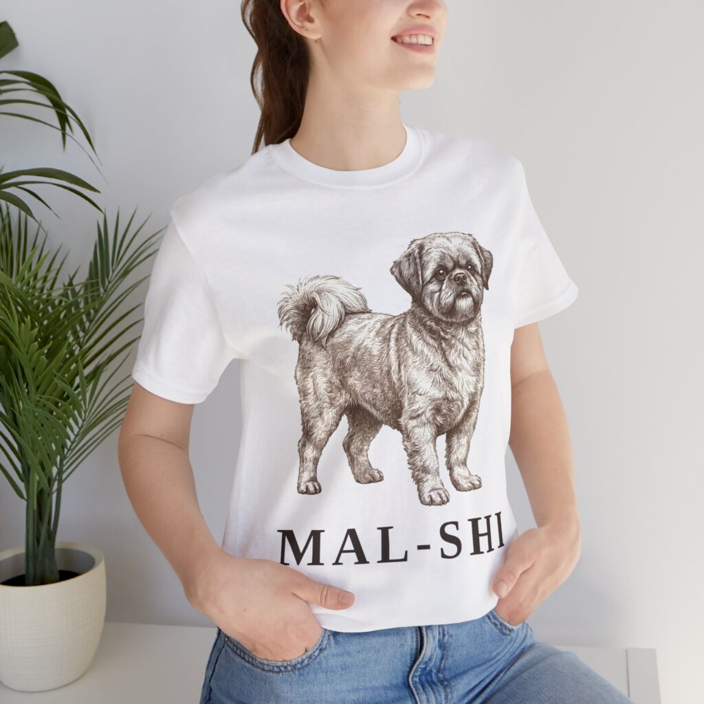 Mal-Shi Shirt, Vintage Dog Sketch Tee, Dog Lover Gift