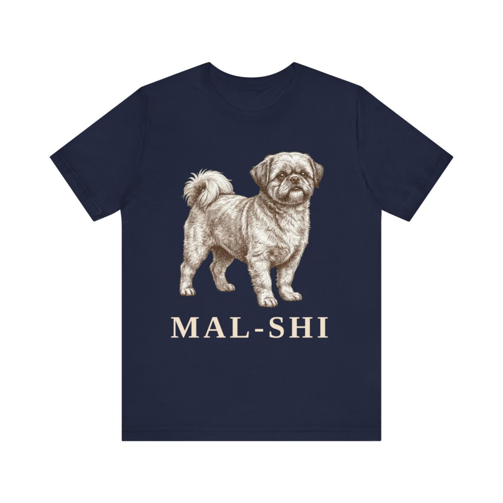 Mal-Shi Shirt, Vintage Dog Sketch Tee, Dog Lover Gift