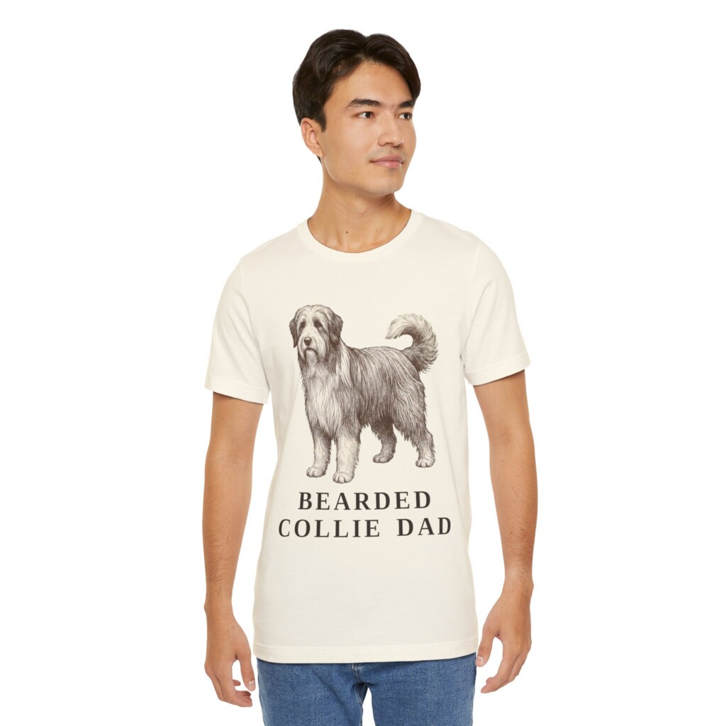 Bearded Collie Dad Shirt, Vintage Dog Sketch Tee, Dog Dad Gift