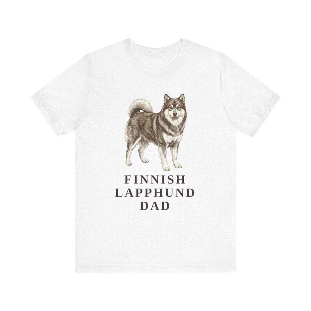 Finnish Lapphund Dad Shirt, Vintage Dog Sketch Tee, Dog Dad Gift Finnish Lapphund Dad Shirt, Vintage Dog Sketch Tee, Dog Dad Gift