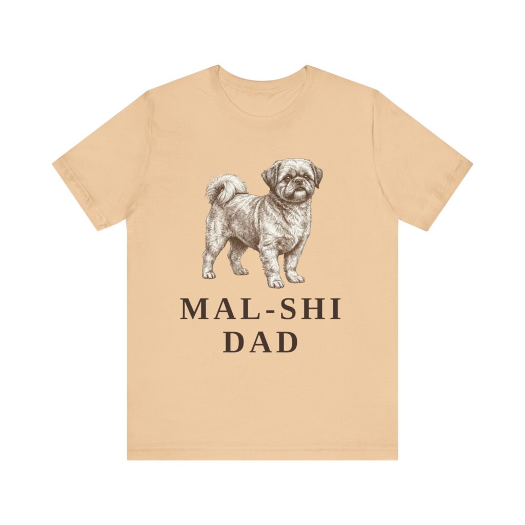 Mal-Shi Dad Shirt, Vintage Dog Sketch Tee, Dog Dad Gift