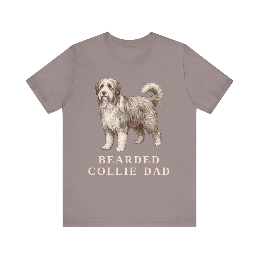 Bearded Collie Dad Shirt, Vintage Dog Sketch Tee, Dog Dad Gift