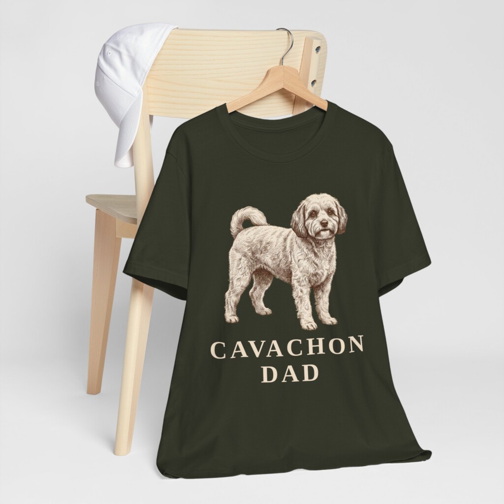 Cavachon Dad Shirt, Vintage Dog Sketch Tee, Dog Dad Gift