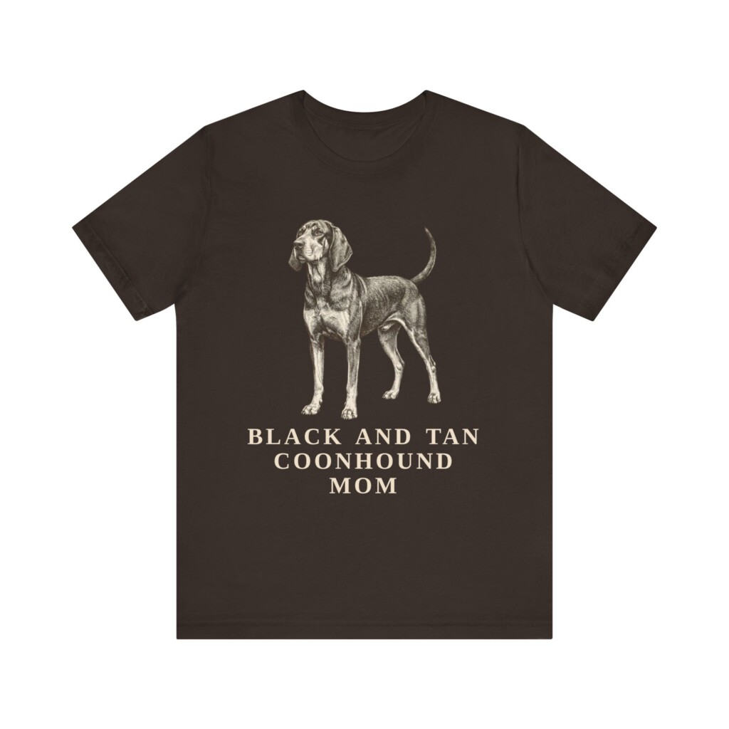 Black and Tan Coonhound Mom Shirt, Vintage Dog Sketch Tee, Dog Mom Gift