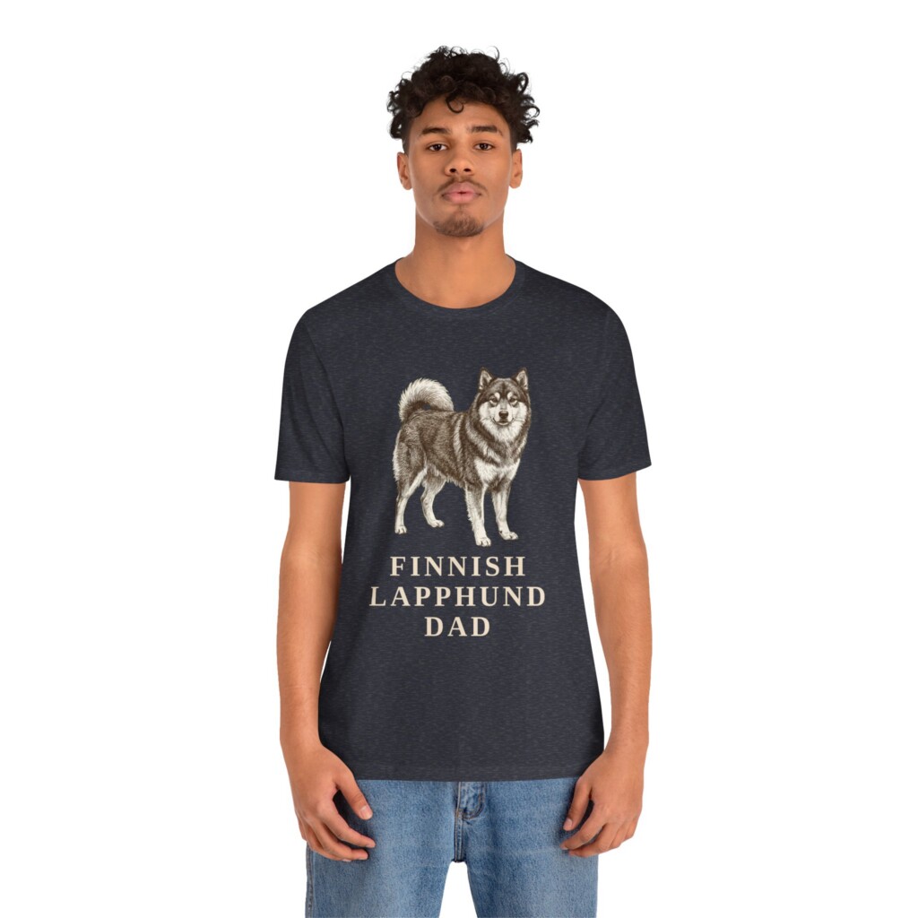 Finnish Lapphund Dad Shirt, Vintage Dog Sketch Tee, Dog Dad Gift Finnish Lapphund Dad Shirt, Vintage Dog Sketch Tee, Dog Dad Gift
