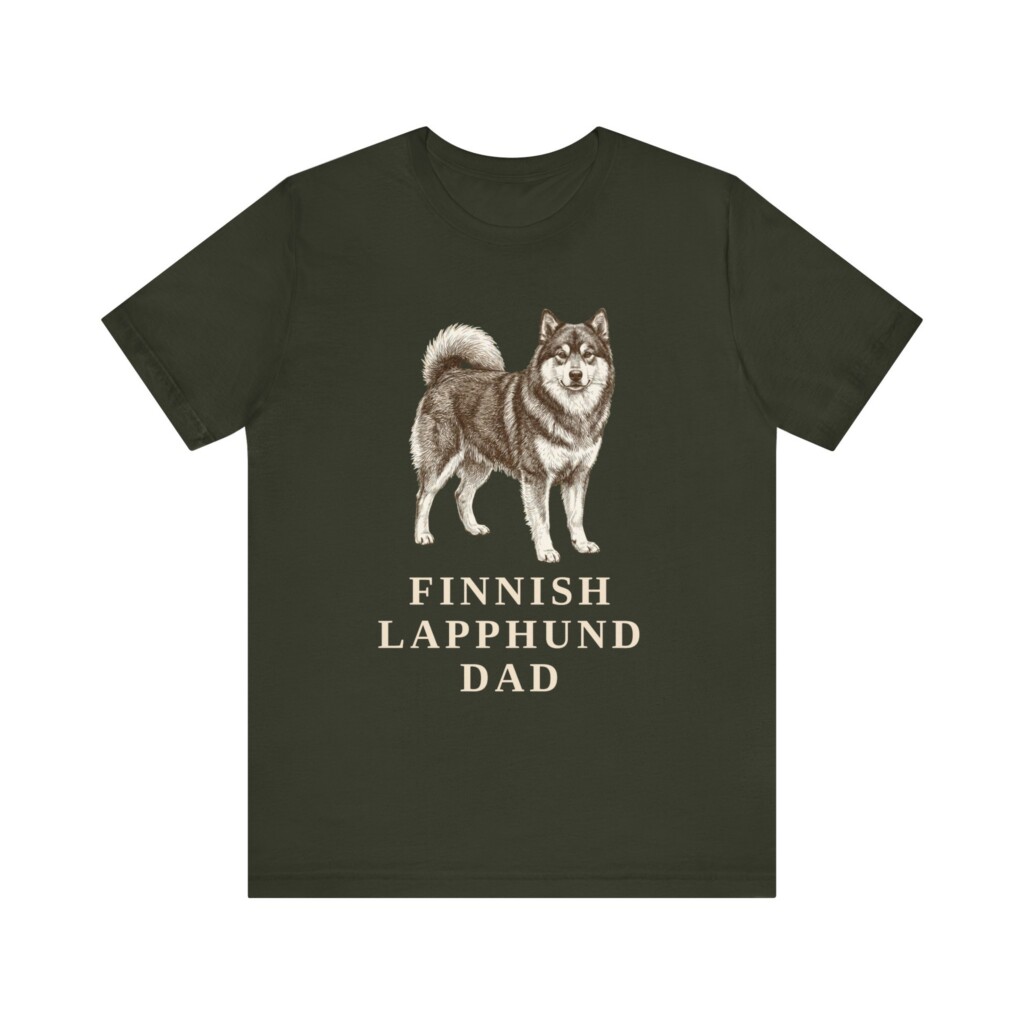 Finnish Lapphund Dad Shirt, Vintage Dog Sketch Tee, Dog Dad Gift Finnish Lapphund Dad Shirt, Vintage Dog Sketch Tee, Dog Dad Gift