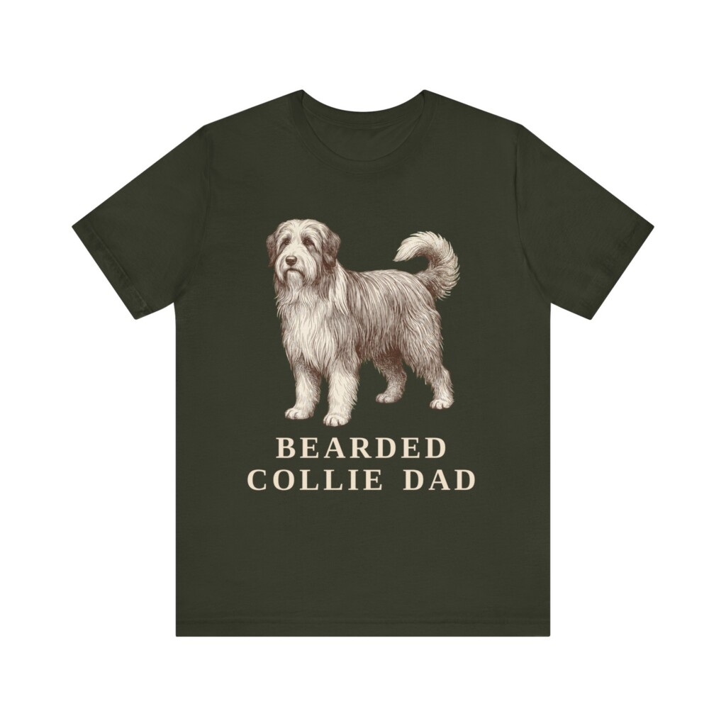 Bearded Collie Dad Shirt, Vintage Dog Sketch Tee, Dog Dad Gift