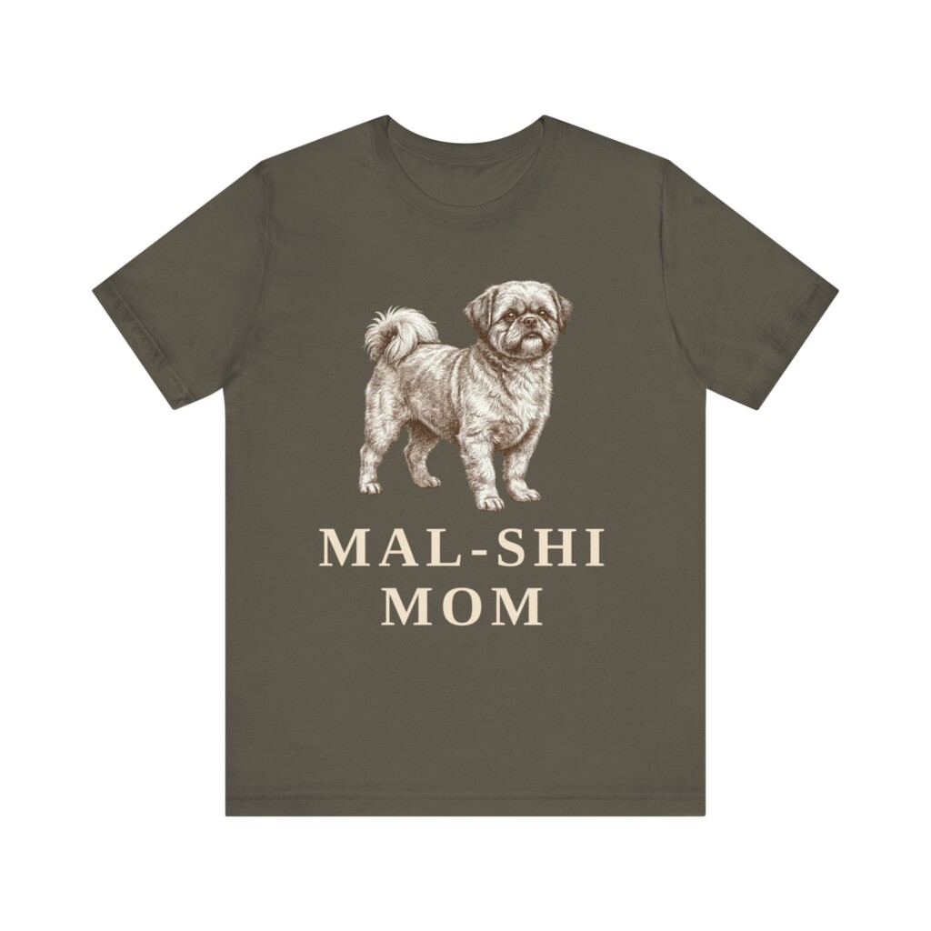 Mal-Shi Mom Shirt, Vintage Dog Sketch Tee, Dog Mom Gift