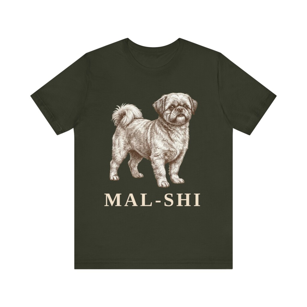 Mal-Shi Shirt, Vintage Dog Sketch Tee, Dog Lover Gift