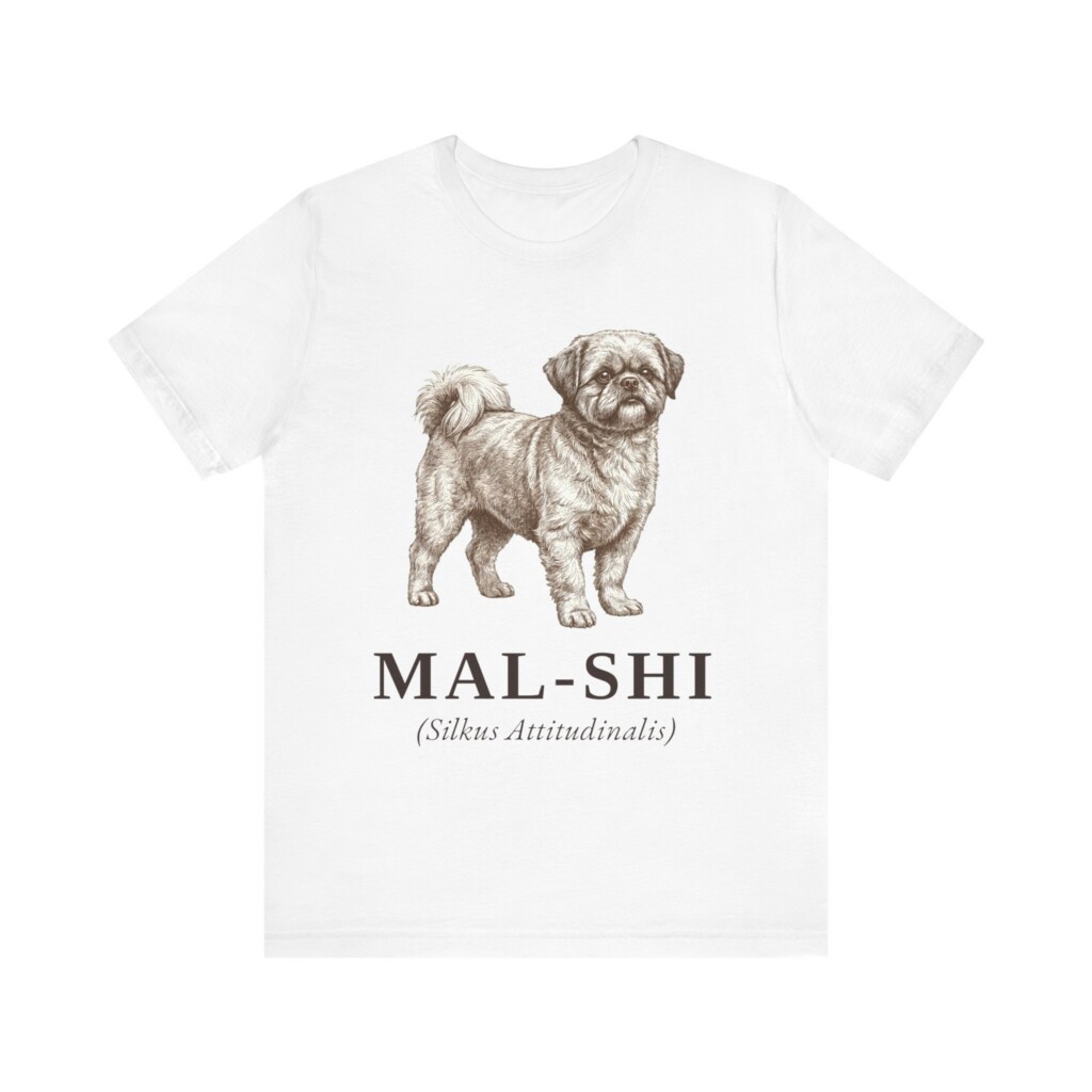 Mal-Shi Latin Shirt, Vintage Dog Sketch Tee, Dog Latin Gift