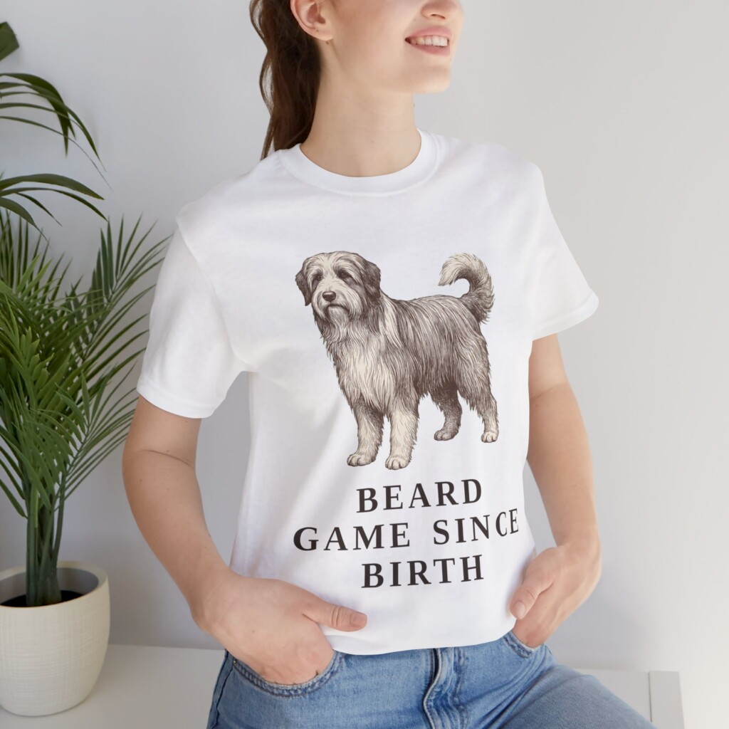 Bearded Collie Humor Shirt, Vintage Dog Sketch Tee, Dog Humor Gift