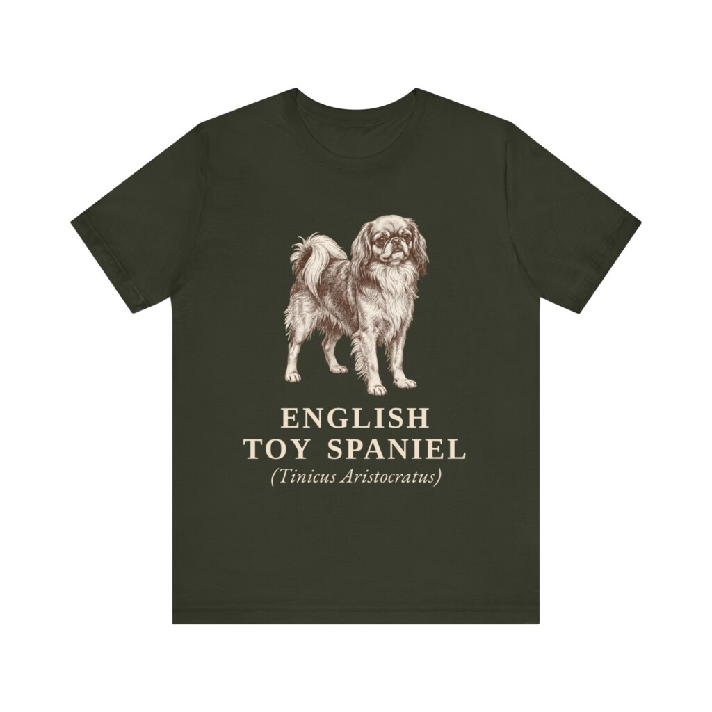 English Toy Spaniel Latin Shirt, Vintage Dog Sketch Tee, Dog Latin Gift