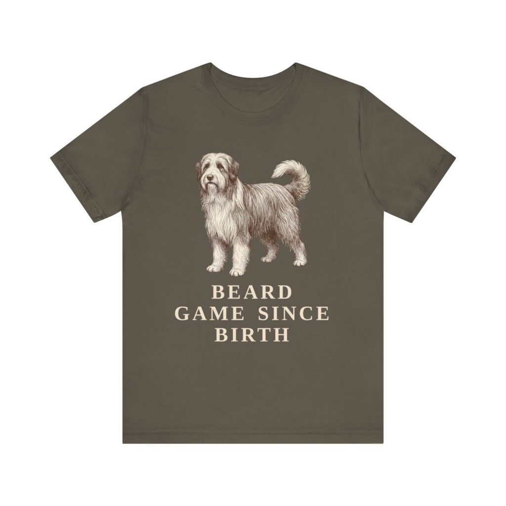 Bearded Collie Humor Shirt, Vintage Dog Sketch Tee, Dog Humor Gift