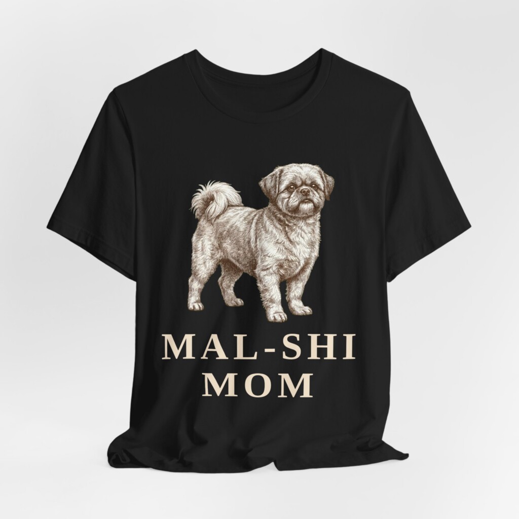 Mal-Shi Mom Shirt, Vintage Dog Sketch Tee, Dog Mom Gift