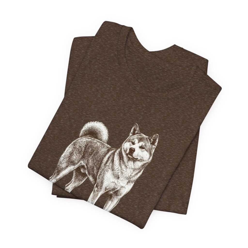 Japanese Akitainu Humor Shirt, Vintage Dog Sketch Tee, Dog Humor Gift