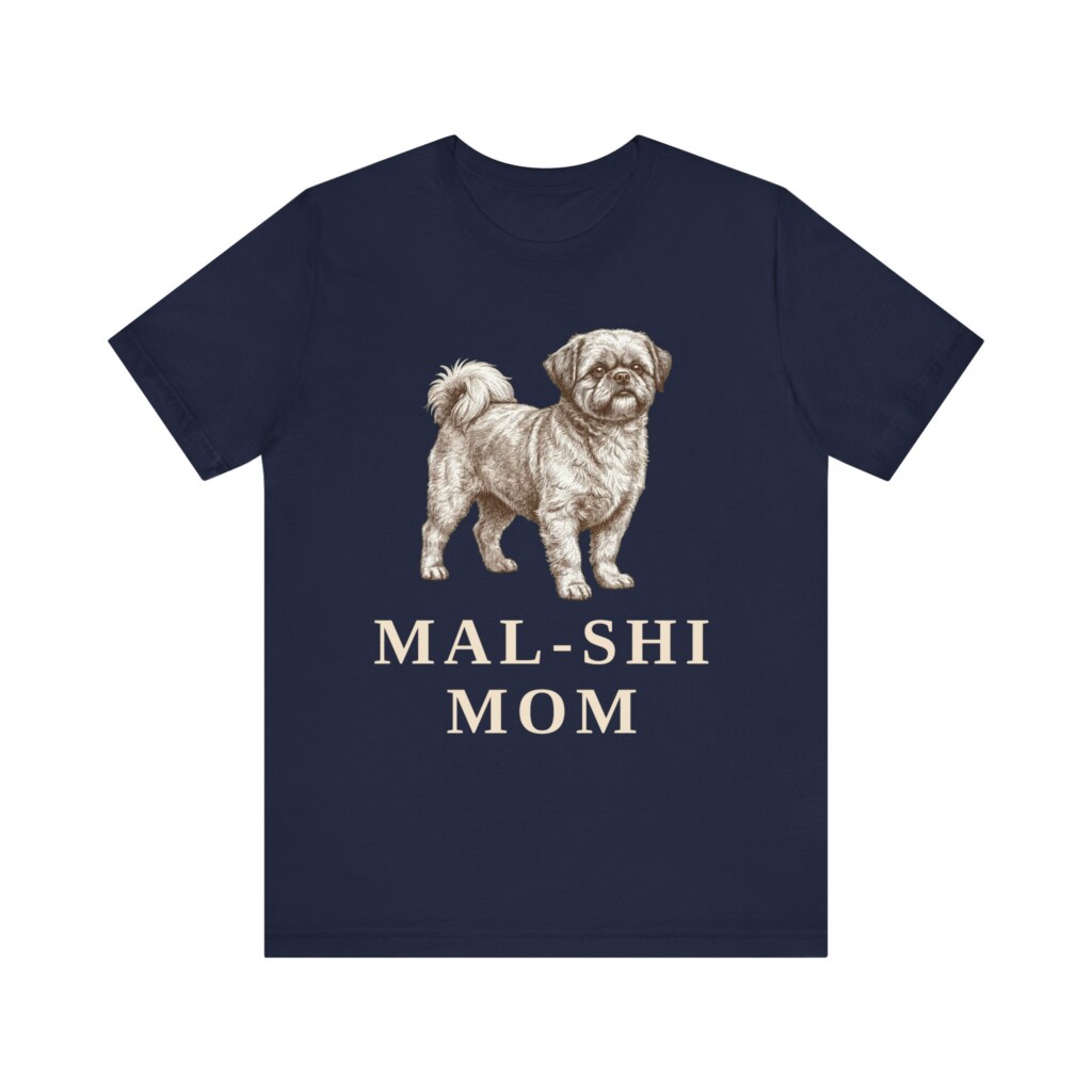 Mal-Shi Mom Shirt, Vintage Dog Sketch Tee, Dog Mom Gift