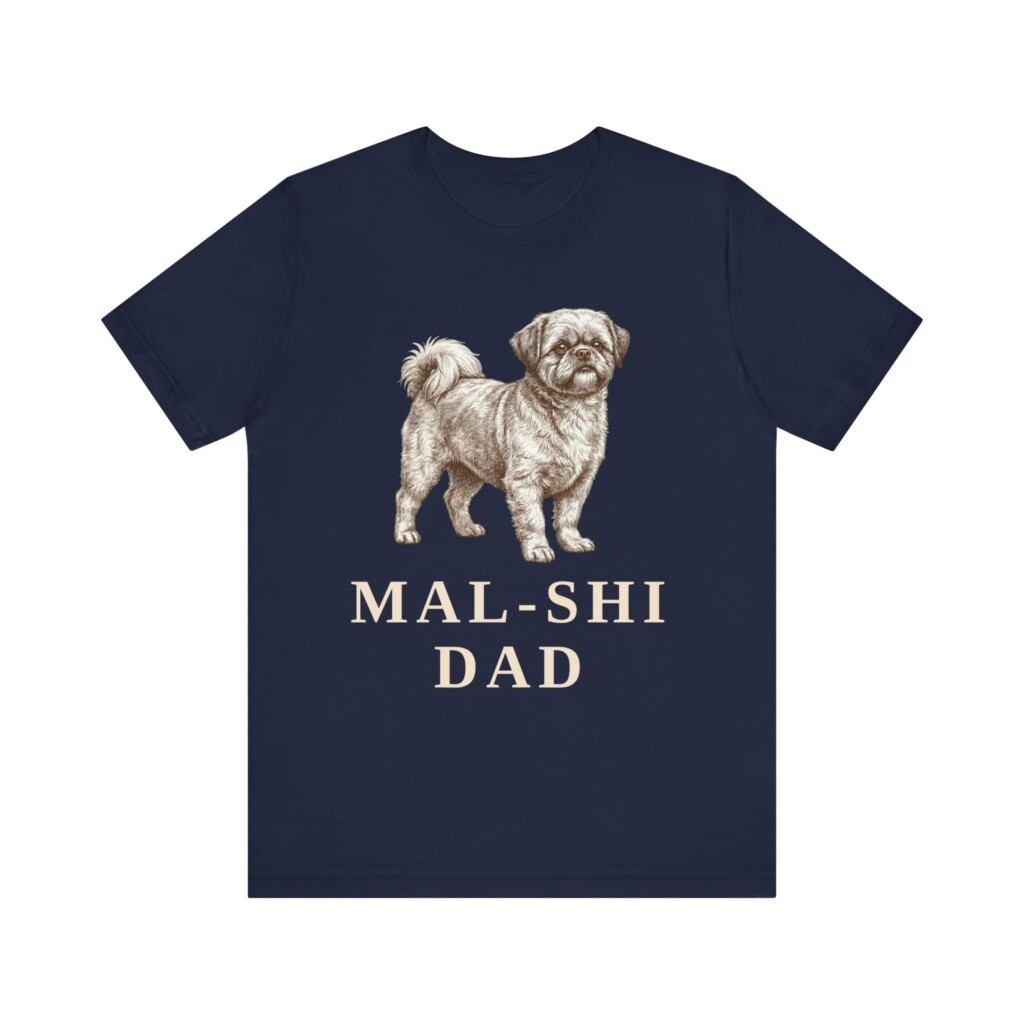 Mal-Shi Dad Shirt, Vintage Dog Sketch Tee, Dog Dad Gift