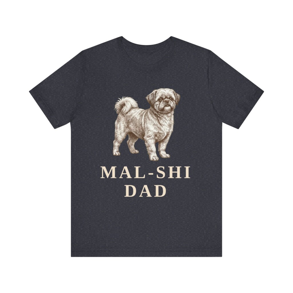 Mal-Shi Dad Shirt, Vintage Dog Sketch Tee, Dog Dad Gift