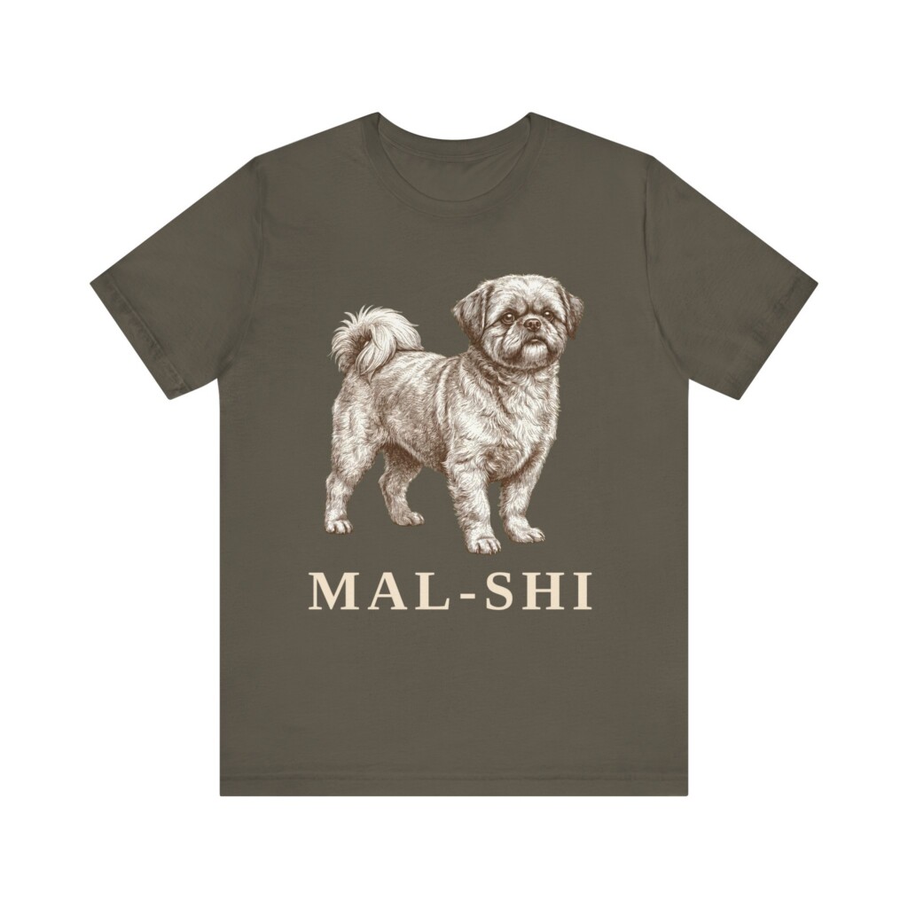 Mal-Shi Shirt, Vintage Dog Sketch Tee, Dog Lover Gift
