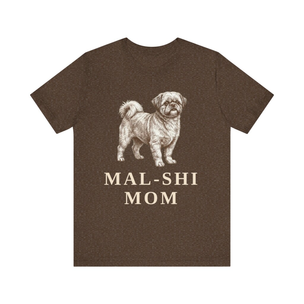Mal-Shi Mom Shirt, Vintage Dog Sketch Tee, Dog Mom Gift