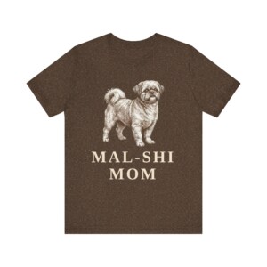 Mal-Shi Mom Shirt, Vintage Dog Sketch Tee, Dog Mom Gift