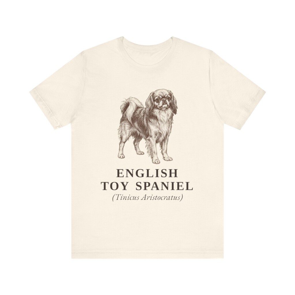 English Toy Spaniel Latin Shirt, Vintage Dog Sketch Tee, Dog Latin Gift