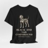 Black and Tan Coonhound Latin Shirt, Vintage Dog Sketch Tee, Dog Latin Gift