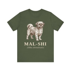 Mal-Shi Latin Shirt, Vintage Dog Sketch Tee, Dog Latin Gift