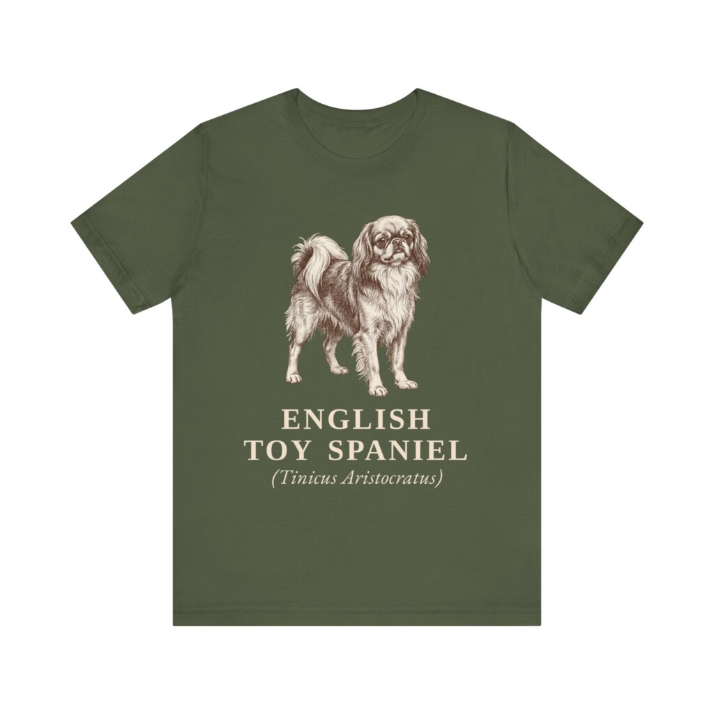 English Toy Spaniel Latin Shirt, Vintage Dog Sketch Tee, Dog Latin Gift